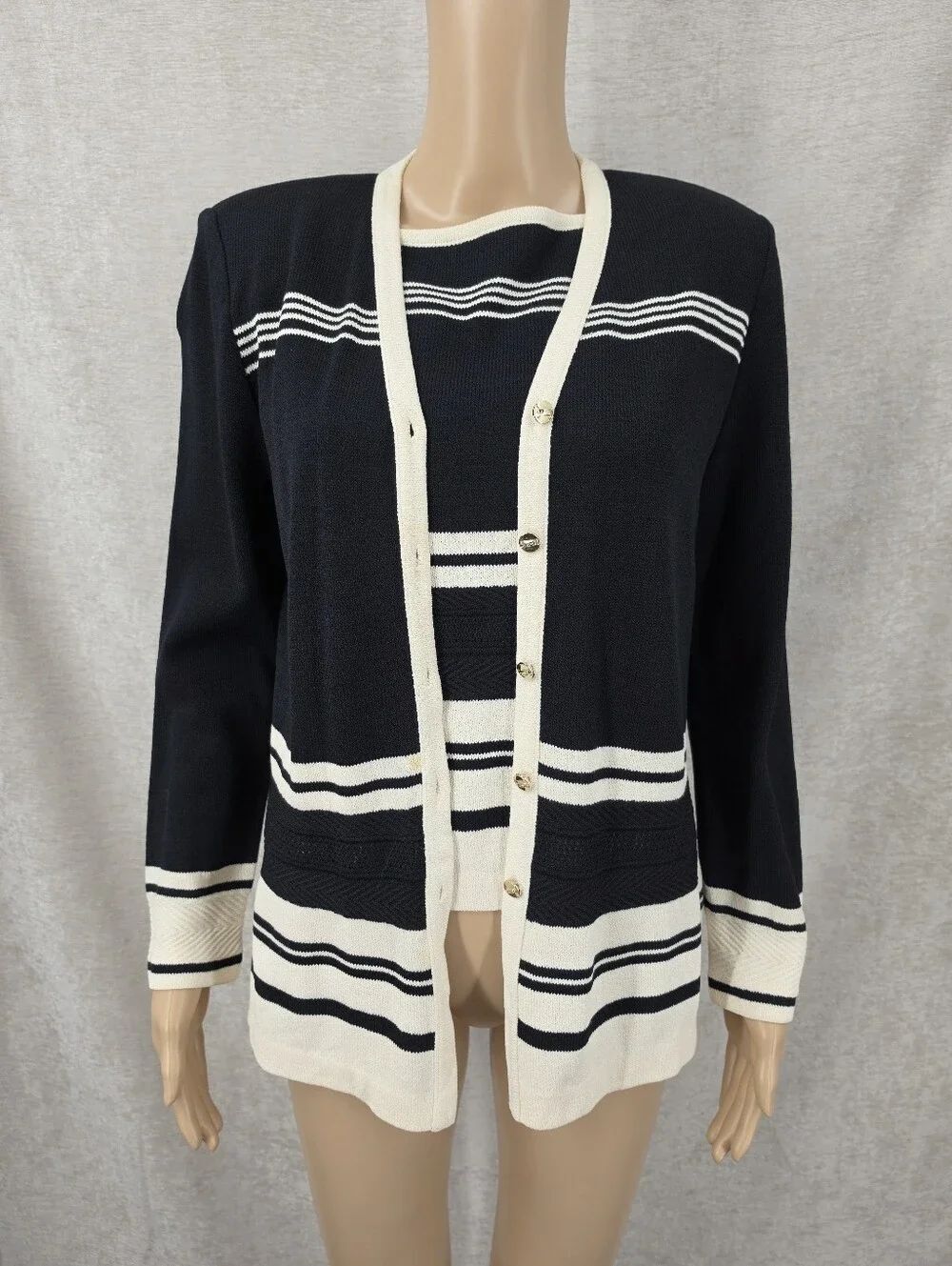 St. John Sweater Set - STAINS - FOR TLC OR BUTTON SALVAGE